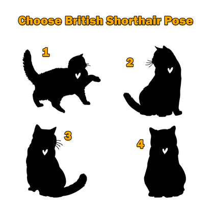 Netecom Personalized British Shorthair Cat Memorial Suncatcher, Custom Cat Ornament with Name Date, Loss of Pet Sympathy Suncatcher Gifts for Cat Lovers, Remembrance Gifts for Loss of Pet
