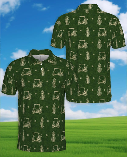 Vintage Golf Pattern Polo Shirt for Men – Classic Sports Style | Netecom