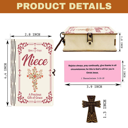 Netecom Bible Verse Box for Niece – 150 Color-Coded Scripture Cards with Mini Cross, Christian Faith Keepsake for Daily Prayer, Encouragement & Spiritual Guidance