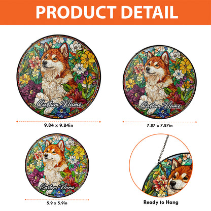 Netecom Custom Akita Dog Ornament, Personalized Memorial Suncatcher, Pet Loss Sympathy Gift, Christmas Decoration