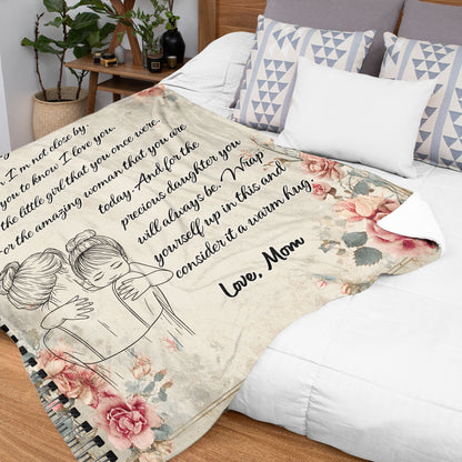 Netecom Personalized To My Daughter Blanket from Mom & Dad, Ultra Soft Warm Love Letter Throw Blanket for Couch, Bed or Sofa, Birthday Gift for Daughter, Present for Christmas or Graduation