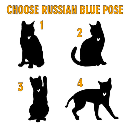 Netecom Personalized Russian Blue Cat Memorial Suncatcher - Custom with Name & Date - Pet Loss Light Catcher - Christmas Cat Ornament for Window Hangings