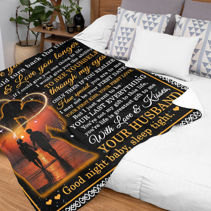 Netecom Personalized To My Wife Blanket from Husband, Custom Sunset Love Letter Throw Blanket for Couch, Bed or Sofa, Ultra Soft Warm Gift for Birthday, Anniversary and Christmas