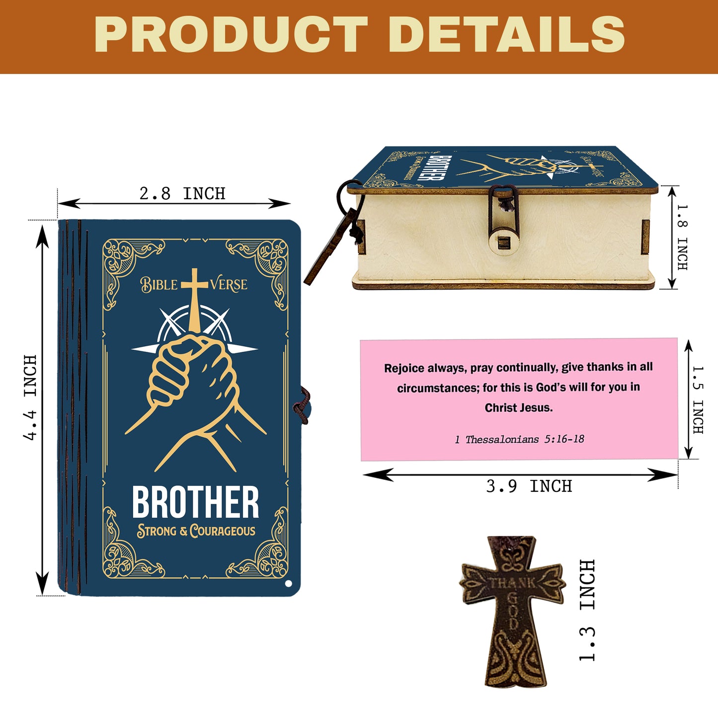 Netecom Bible Verse Box for Brother – 150 Color-Coded Scriptures with Mini Wooden Cross, Christian Faith Keepsake Gift for Daily Prayer, Encouragement & Spiritual Inspiration