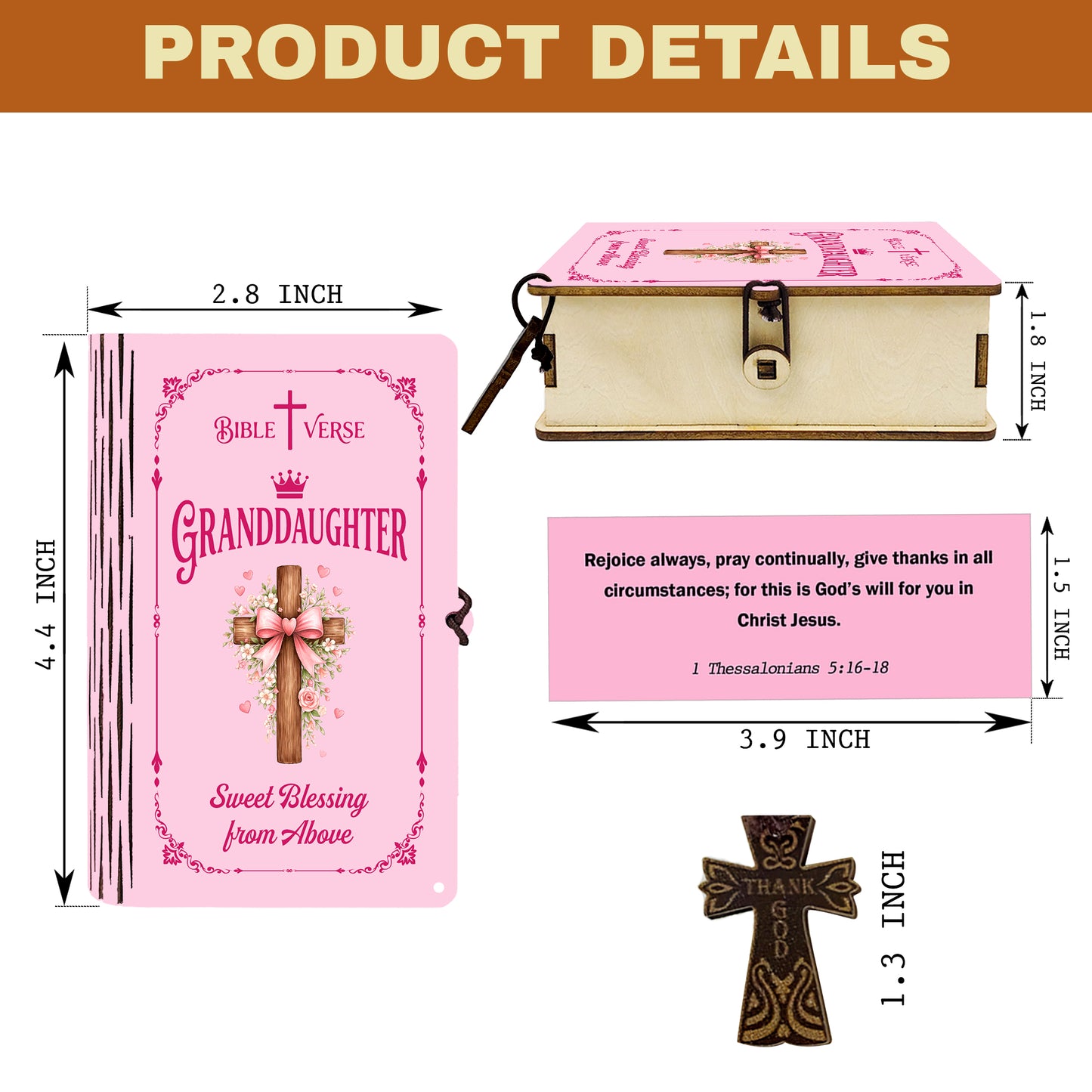 Netecom Bible Verse Box for Granddaughter – 150 Color-Coded Scripture Cards with Mini Cross, Christian Faith Keepsake Gift for Daily Prayer, Encouragement & Spiritual Inspiration