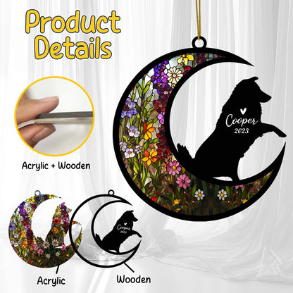 Netecom Australian Shepherd Dog Memorial Suncatcher, Personalized with Name Date Dog Suncatcher, Pet Loss Suncatcher, Bereavement Gift Dog, Remembrance Gift, Loss of Pet Sympathy Gifs Dog Lovers