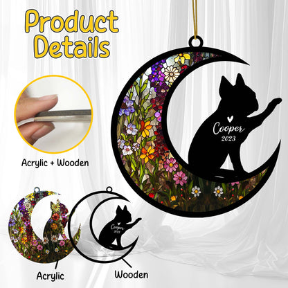 Netecom Boston Terrier Dog Memorial Suncatcher, Personalized with Name Date Suncatcher, Pet Loss Sun Catcher, Bereavement Gift, Dog Remembrance Gift,  Loss of Pet Sympathy Gift Dog Lovers