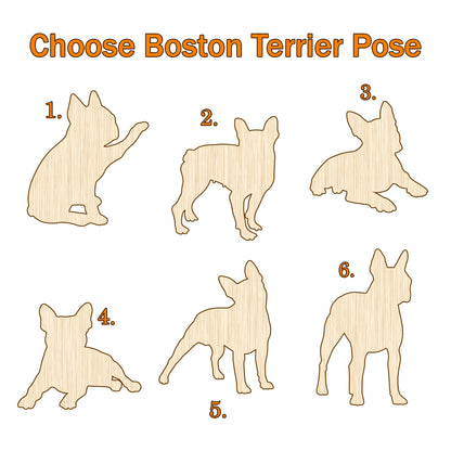 Netecom Personalized Boston Terrier Memorial Window Ornament, Custom Dog Ornament with Name Date, Pet Loss Remembrance Gift, Bereavement Gift for Dog Lovers