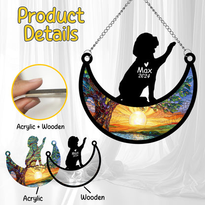 Netecom Personalized Beagle Memorial Suncatcher, Custom Beagle Ornament with Name Date, Dog Loss Sympathy Gift, Pet Loss Remembrance Gifts, Bereavement Gifts for Loss of Pet, Dog Grief Gift