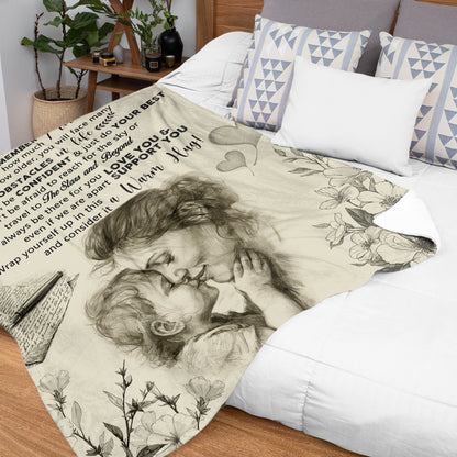 Netecom Personalized To My Daughter Blanket from Mom, Ultra Soft Warm Throw Blanket for Couch, Bed or Sofa, Birthday Gifts for Daughter, Present for Christmas, Graduation, Anniversary
