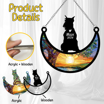 Netecom Personalized Schnauzer Memorial Suncatcher, Custom Schnauzer Ornament with Name Date, Dog Loss Sympathy Gift, Pet Loss Remembrance Gifts, Bereavement Gifts for Loss of Pet, Dog Grief Gift