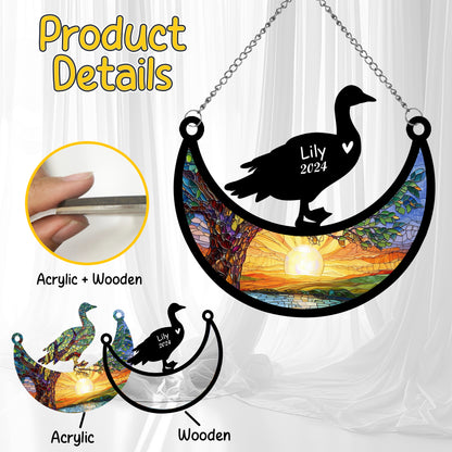 Netecom Personalized Duck Memorial Suncatcher, Custom Duck Ornament with Name Date, Pet Loss Remembrance Gifts, Sympathy Gift for Loss of Pet, Bereavement Gifts for Loss of Pet, Grief Gift