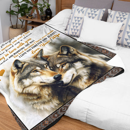 Netecom Personalized Wolf To My Husband Blanket from Wife, Custom Love Letter Throw Blanket for Couch, Bed or Sofa, Ultra Soft Warm Gift for Husband’s Birthday, Anniversary and Christmas