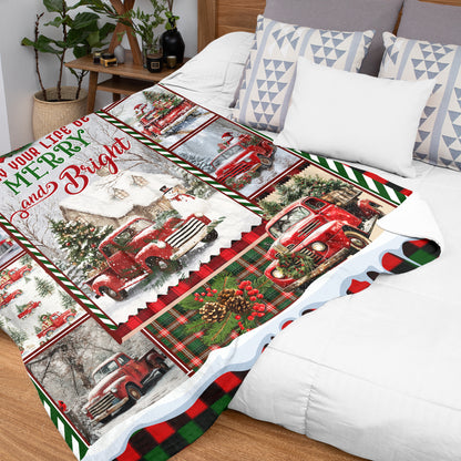 Netecom Red Truck and Snowman Blanket, Festive Christmas Winter Throw Blanket for Couch, Bed or Sofa, Ultra Soft and Warm Holiday Gift for Christmas Season and Cozy Winter