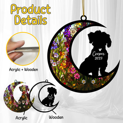 Netecom Maltese Dog Memorial Suncatcher, Personalized with Name Date Dog Breeds Suncatcher, Pet Loss Sun Catcher Bereavement Gift, Dog Remembrance Gift, Loss of Pet Sympathy Gifs Dog Lovers