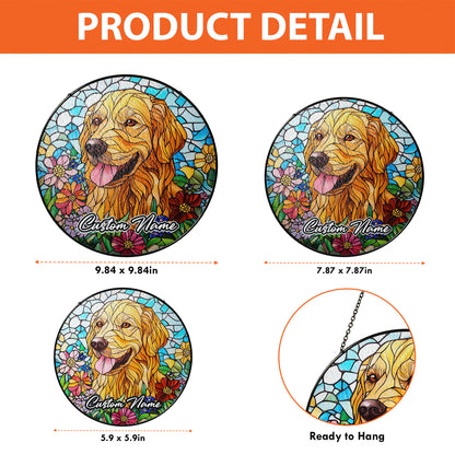 Netecom Personalized Golden Retriever Dog Ornament, Custom Pet Memorial Suncatcher, Pet Loss Remembrance Gift, Christmas Decoration
