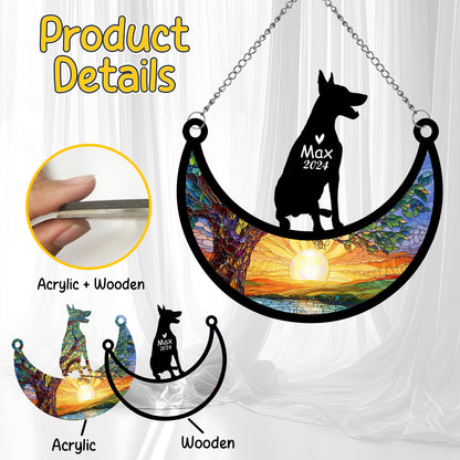 Netecom Personalized Doberman Memorial Suncatcher, Custom Doberman Ornament with Name Date, Dog Loss Sympathy Gift, Pet Loss Remembrance Gifts, Bereavement Gifts for Loss of Pet, Dog Grief Gift