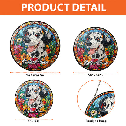 Netecom Personalized Dalmatian Dog Ornament, Custom Memorial Suncatcher, Pet Loss Remembrance Gift, Christmas Decoration