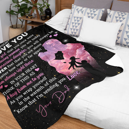 Netecom Personalized To My Daughter Blanket from Dad, I Love You Throw Blanket for Couch, Bed or Sofa, Ultra Soft Warm, Birthday Gift for Daughter, Present for Christmas, Graduation