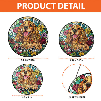 Netecom Personalized Cocker Spaniel Dog Ornament, Custom Memorial Suncatcher, Pet Loss Sympathy Gift, Christmas Decoration