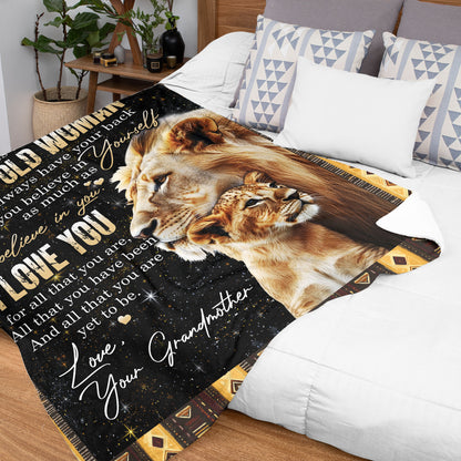 Netecom Personalized To My Granddaughter Blanket from Grandma and Grandpa, Lion Love Letter Throw Blanket for Couch, Bed or Sofa, Ultra Soft Warm, Birthday Gifts for Granddaughter, Christmas