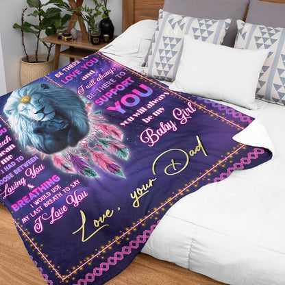 Netecom Personalized Lion To My Daughter Blanket from Dad, Custom Love Letter Throw Blanket for Couch, Bed or Sofa, Ultra Soft Warm Gift for Daughter’s Birthday, Anniversary and Christmas