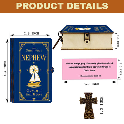 Netecom Bible Verse Box for Nephew – 150 Color-Coded Scripture Cards with Mini Cross, Christian Faith Keepsake Gift for Daily Prayer, Encouragement & Spiritual Reflection