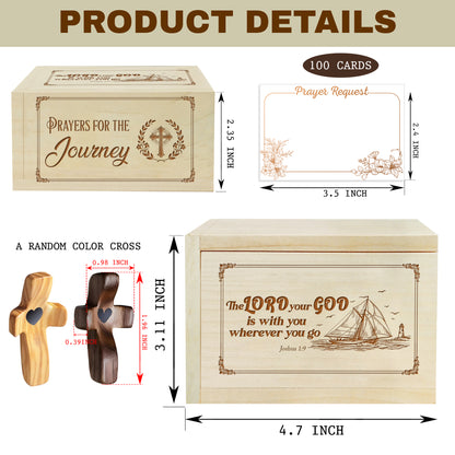 Netecom Personalized Prayer Box with Custom Name Cross, Wooden Christian Faith Keepsake with 100 Prayer Request Cards, Religious Gift for Daily Prayer & Reflection