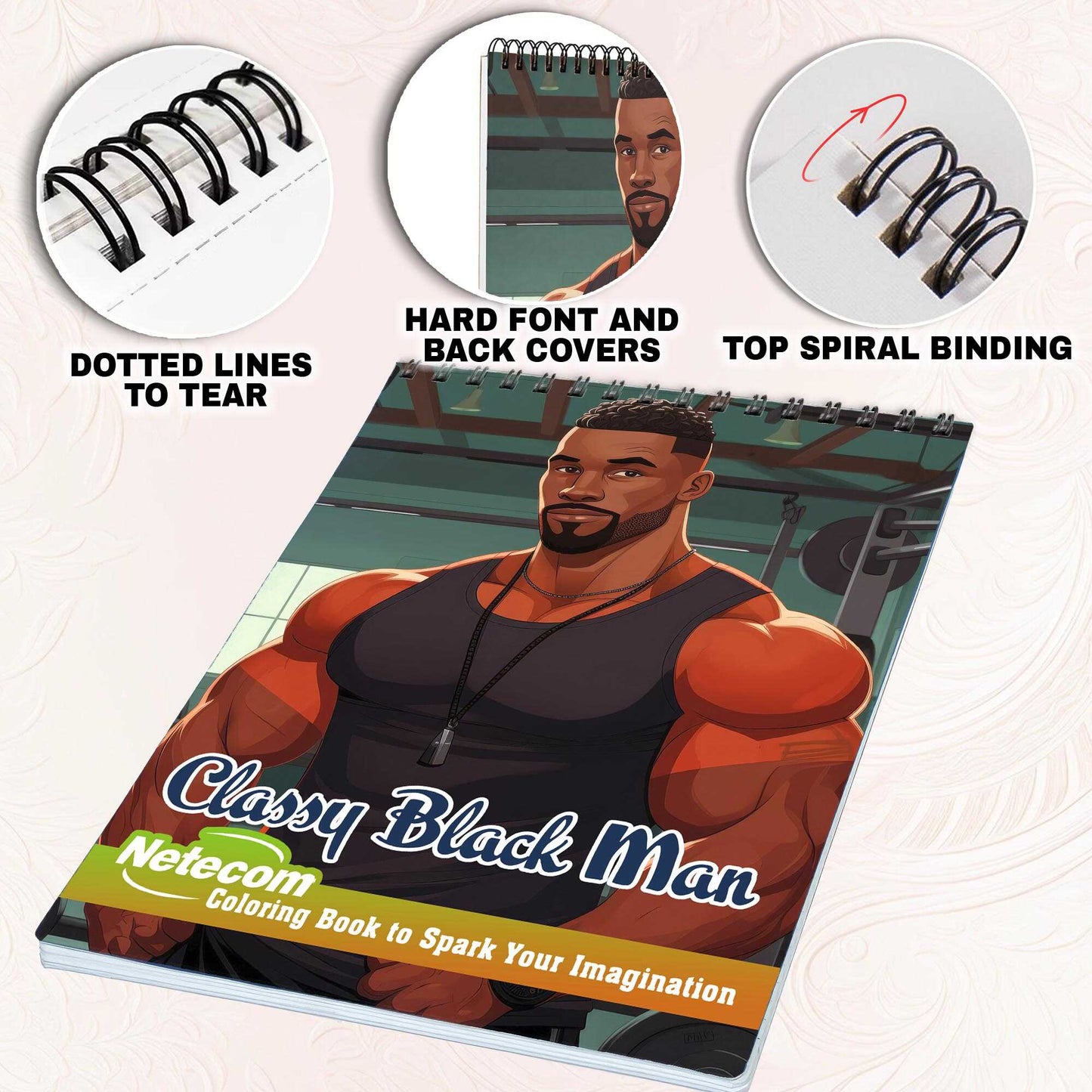 Classy Black Man Spiral Bound Coloring Book, Discover Classic Charm with 30 Enchanting Coloring Pages, Unleashing Your Creativity in the World of Charming Black Men