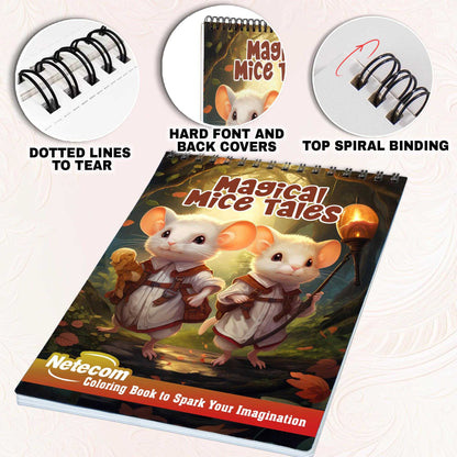 Magical Mice Tales Spiral Bound Coloring Book, Discover the Magic of Mice through 30 Exquisitely Illustrated Coloring Pages from Enchanting Tales.