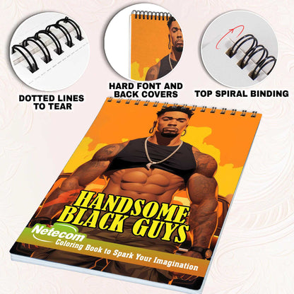 Handsome Black Guys Spiral Bound Coloring Book, Indulge in 30 Dashing Coloring Pages, Fostering Focus and Imagination while Celebrating the Handsome Appeal of Black Guys