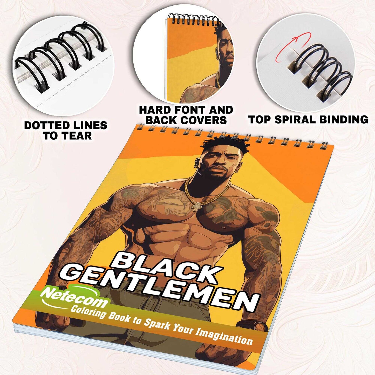 Black Gentlemen Spiral Bound Coloring Book, Indulge in 30 Dashing Coloring Pages, Fostering Focus and Imagination while Celebrating Handsome Black Gentlemen