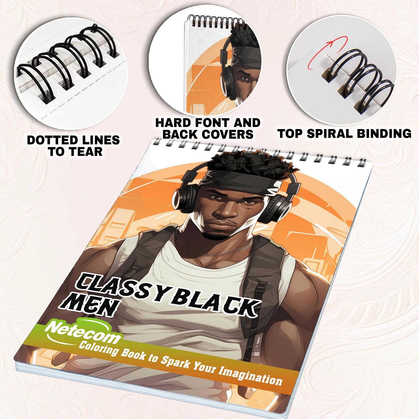 Classy Black Men Spiral Bound Coloring Book, Indulge in 30 Dashing Coloring Pages, Fostering Focus and Imagination while Celebrating Handsome Black Men