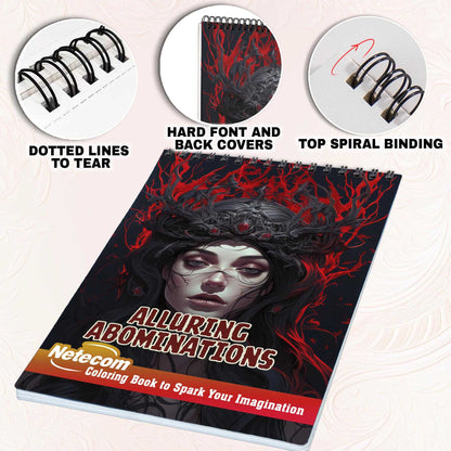 Alluring Abominations Spiral Bound Coloring Book, Embark on an Alluring Abominations Journey with 30 Coloring Pages for Gothic Art Enthusiasts to Unleash Their Creative Expression