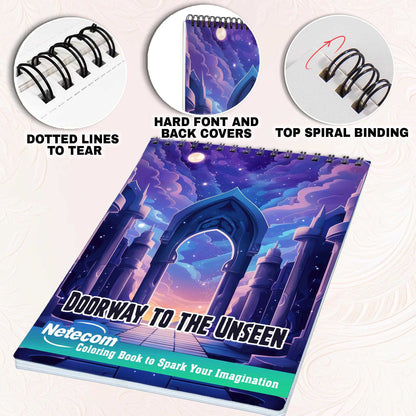 Doorway to the Unseen Spiral Bound Coloring Book, Embark on a Journey with 30 Captivating Coloring Pages of the Doorway to the Unseen, Where Wonder Awaits.