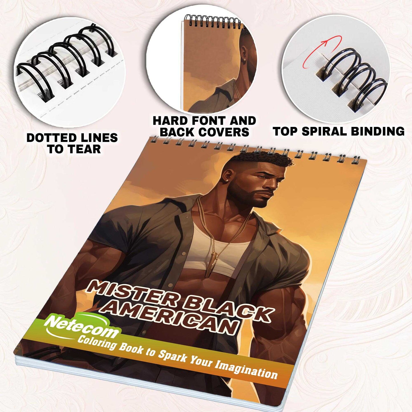 Mister Black American Spiral Bound Coloring Book, Celebrate the Elegance of Black America with 30 Captivating Coloring Pages of Distinguished Black Men for a Stylish and Artistic Journey