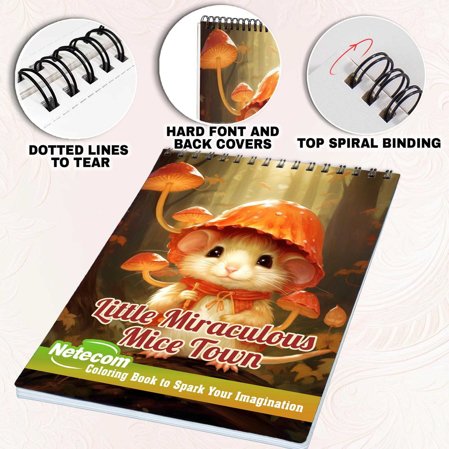 Little Miraculous Mice Town Spiral Bound Coloring Book, Unleash Your Creativity with 30 Charming Pages Filled with Tales from the Enchanted Mice Town.