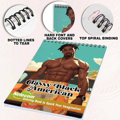 Classy Black American Spiral Bound Coloring Book, Capture the Essence of Distinguished Style with 30 Inspiring Coloring Pages, Creating a Timeless Gallery of Classy Black Men