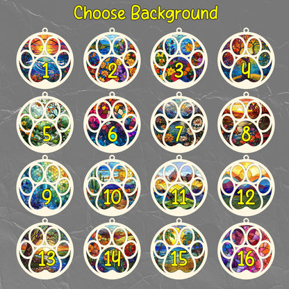 Netecom Personalized Boston Terrier Dog Paw Memorial Suncatcher with Name Date, Pet Loss Sympathy Gift, Remembrance Gift for Dog Lovers