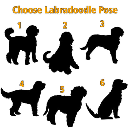 Netecom Personalized Labradoodle Dog Memorial Suncatcher, Christmas Ornament with Name Date, Pet Loss Stained Glass Gift, Dog Memorial Ornament, Bereavement Sympathy Gift for Dog Lovers