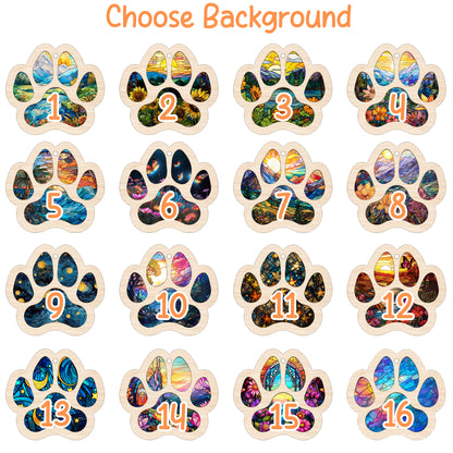 Netecom Personalized German Shepherd Paw Heart Memorial Suncatcher, Dog Paw Ornament with Name Date, Pet Loss Sympathy Gift, Pet Remembrance Keepsake