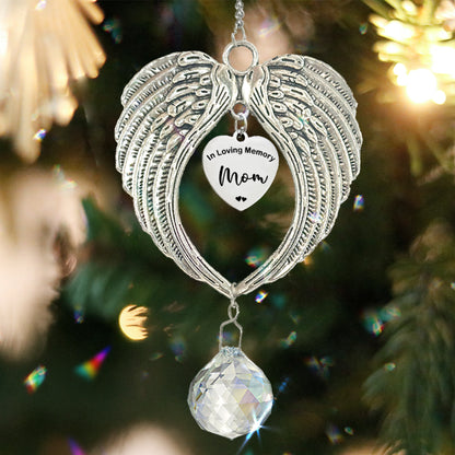 Netecom Angel Wings Memorial Ornament with Crystal Ball – In Loving Memory Dad Sympathy Gift for Christmas