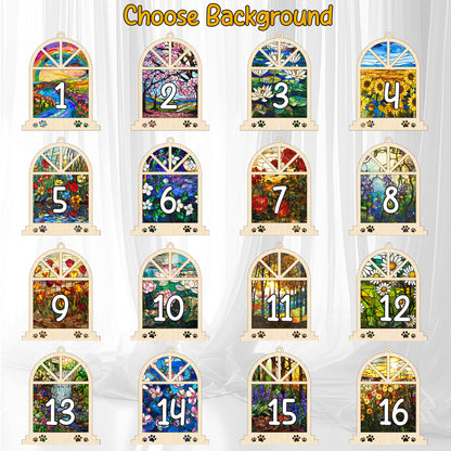 Netecom Personalized Boston Terrier Memorial Window Ornament, Custom Dog Ornament with Name Date, Pet Loss Remembrance Gift, Bereavement Gift for Dog Lovers