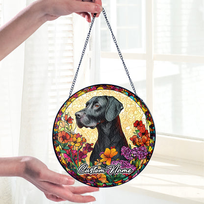 Netecom Personalized Great Dane Dog Ornament, Custom Pet Memorial Sun Catcher, Pet Loss Remembrance Gift, Christmas Decoration