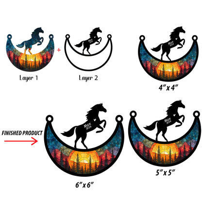 Netecom Personalized Horse Memorial Suncatcher, Custom Horse Ornament with Name Date, Pet Loss Sympathy Gift, Remembrance Gifts for Pet Loss, Horse Grief Gift