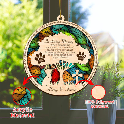 Netecom Personalized Chihuahua Memorial Suncatcher, Chihuahua Dog Memorial Gifts with Name Date, Pet Loss Light Catcher, Bereavement Gift Dog Memorial Ornament Loss of Pet Sympathy Gift for Dog Lover