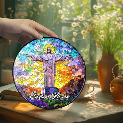 Netecom Rio Landmark Sun Catcher – Personalized Stained Glass Ornament, Brazilian Landmark Window Hanging, Religious Home Decor Gifts