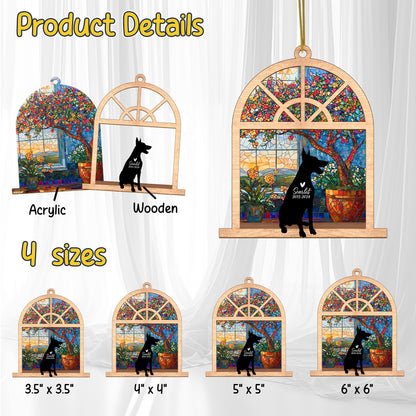 Netecom Personalized Doberman Memorial Suncatcher – Doberman Dog Loss Sympathy Gift & Pet Remembrance Ornament