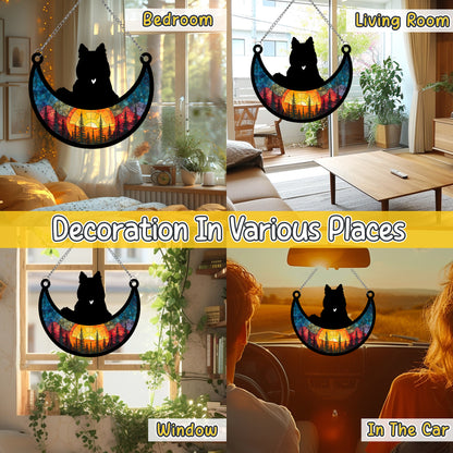 Netecom Personalized Australian Shepherd Memorial Suncatcher, Custom Dog Ornament with Name Date, Dog Loss Sympathy Gift, Pet Loss Remembrance Gifts, Bereavement Gifts for Loss of Pet