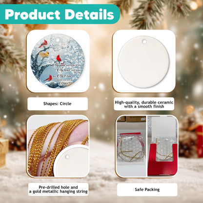 Netecom Memorial Christmas Ornament, My Mind Still Talks To You Cardinals Ceramic Ornaments for Xmas Tree Hanging Decorations Gift, Sympathy Gifts for Loss of Wife Girlfriend, Holiday Present